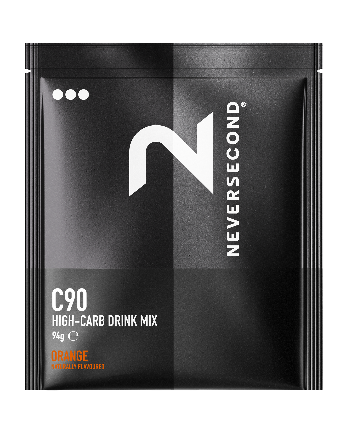 Neversecond C90 High-Carb Drink Mix package on a white background
