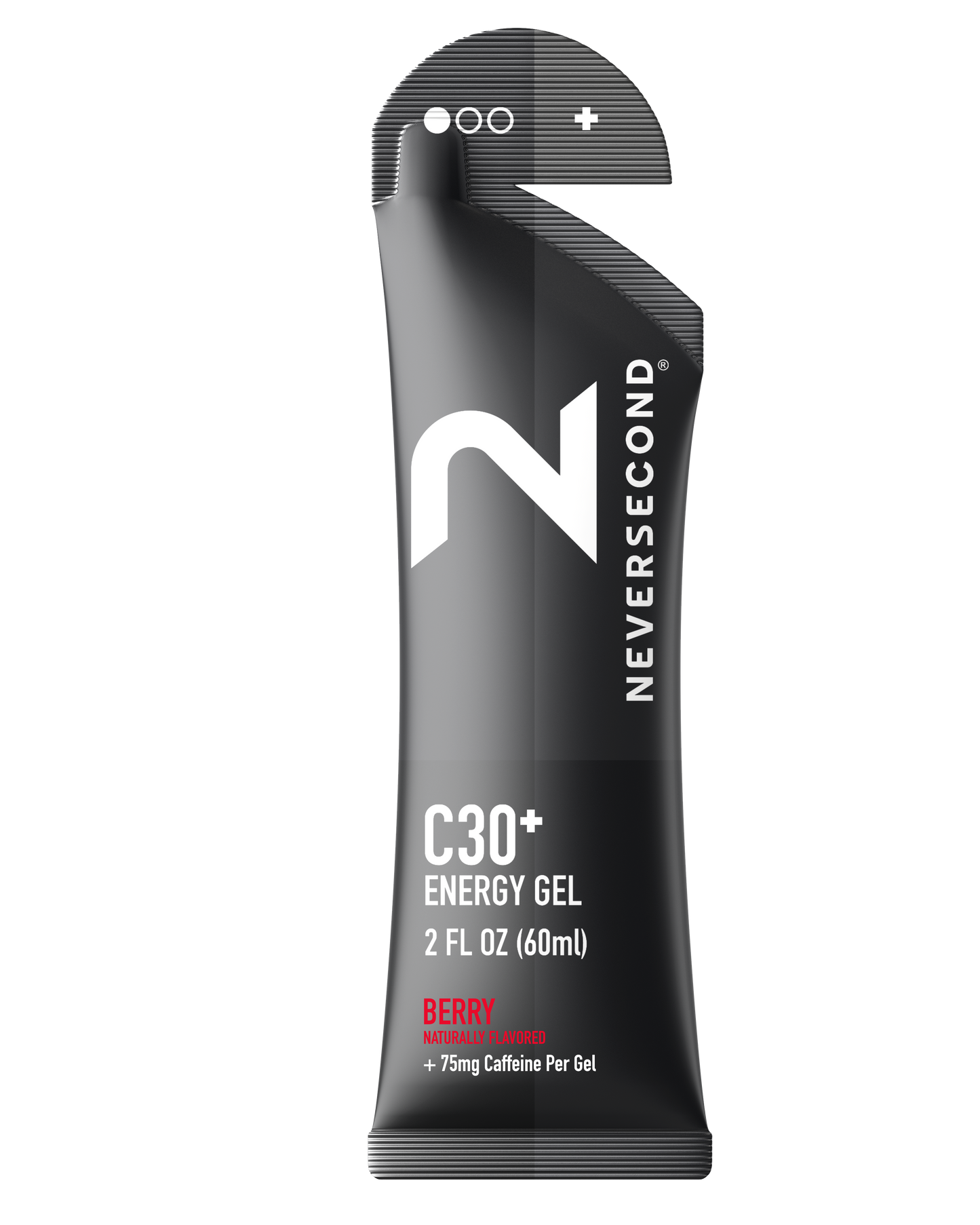 NeverSecond C30+ Energy Gel packaging on a white background