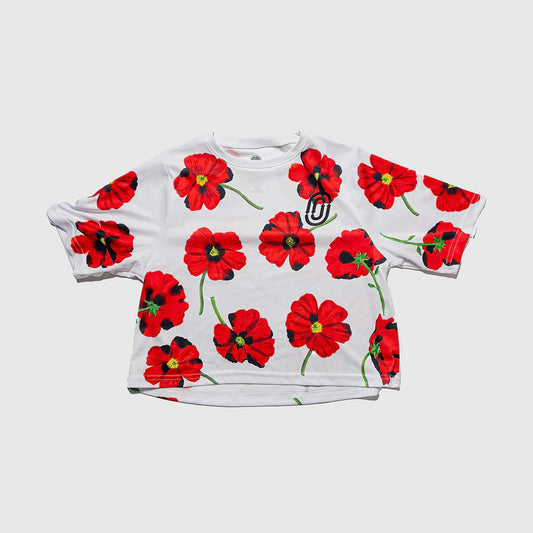 Crop Top - Red Poppies