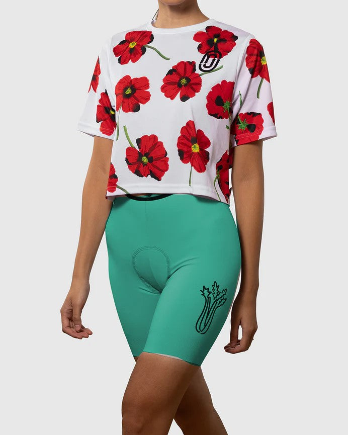 Crop Top - Red Poppies