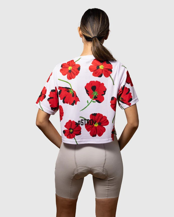 Crop Top - Red Poppies