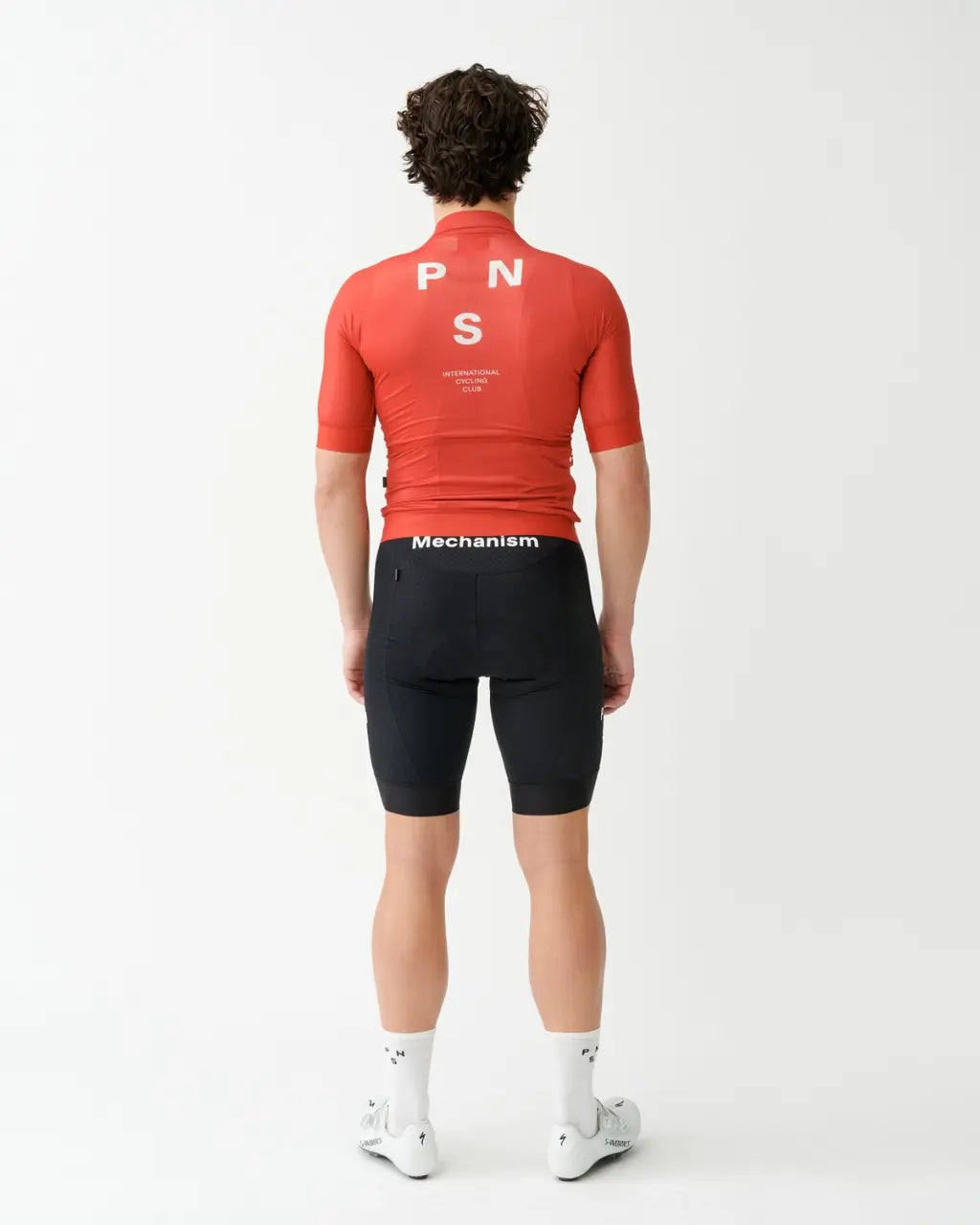 Mechanism Bibs - Black paired with a Mechanism Jersey, emphasizing style and technical performance by PAS NORMAL STUDIOS.