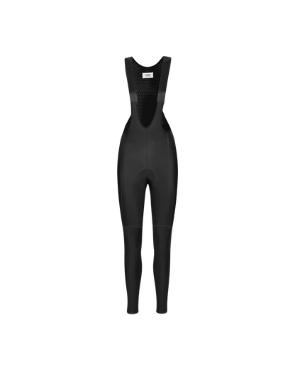 Women thermal long bib front side by pas notmal in black color