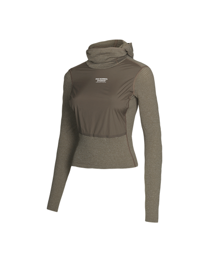 Women's Thermal Hooded Base Layer Windproof - Dark Stone