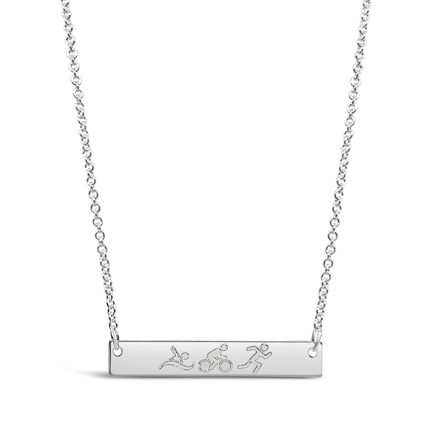 Triathlon Bar Necklace - Silver