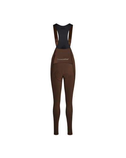 Brown riding pants with a black back panel on a white background