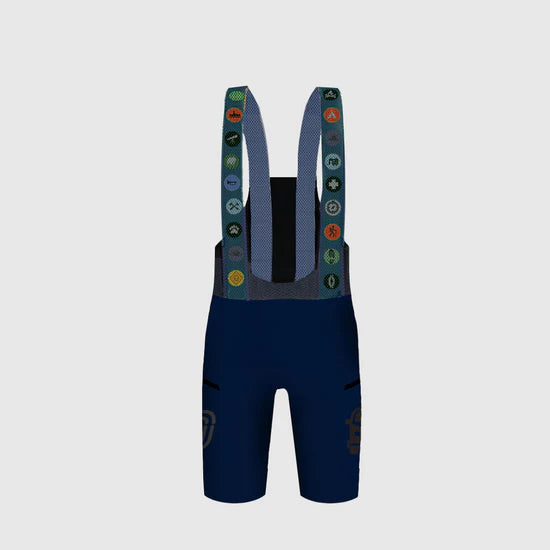 Camper Cargo Bibs - Front View - Poseidon Blu Colorway