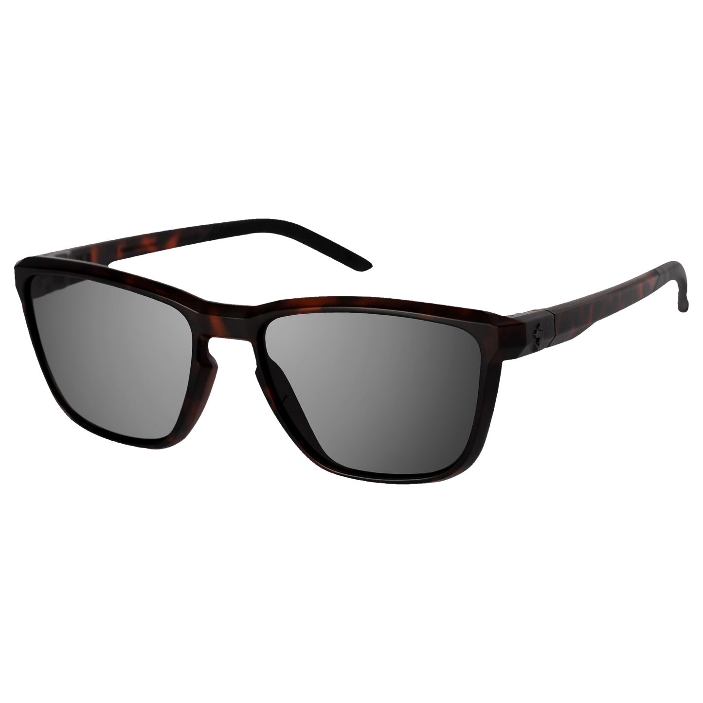 Tachi sunglasses in obsidian black and matte crystal tortoise, ideal for casual wear.
