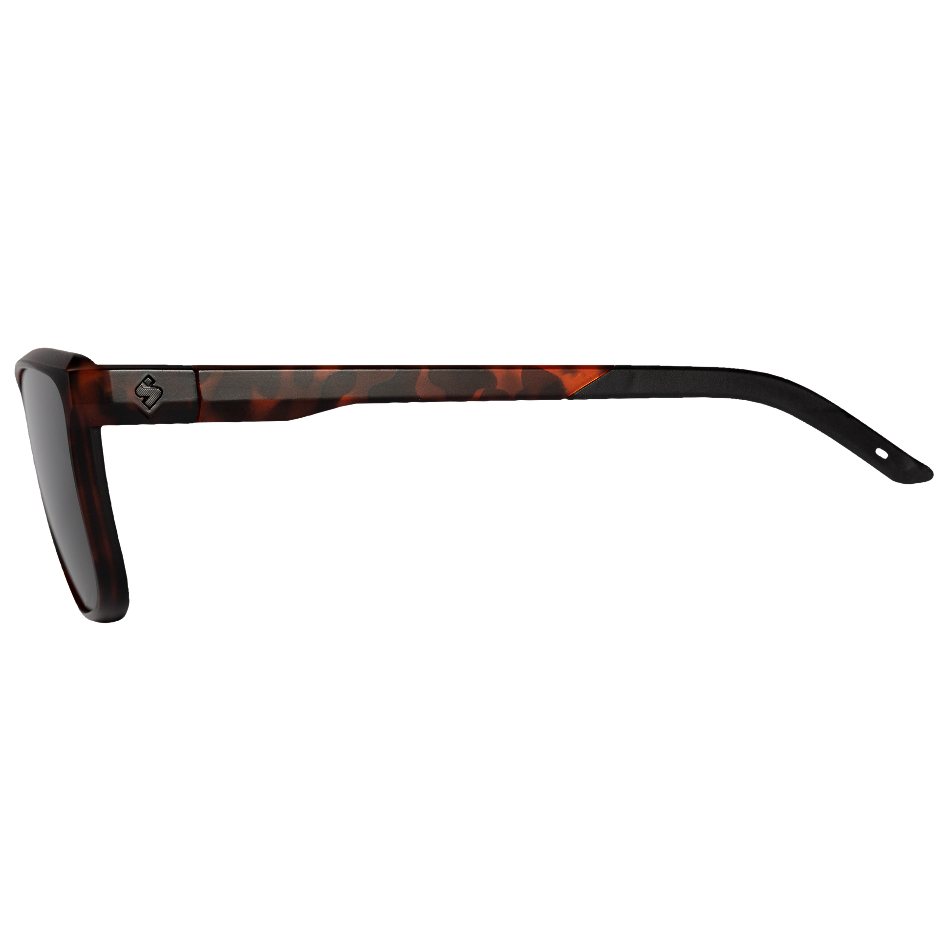 Side profile of Tachi sunglasses featuring comfortable TPR co-molded inserts for support.
